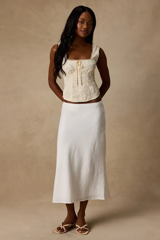 Antionette Cream Embroidered Sequin Button-Front Top sold by Lulus product image thumbnail 3
