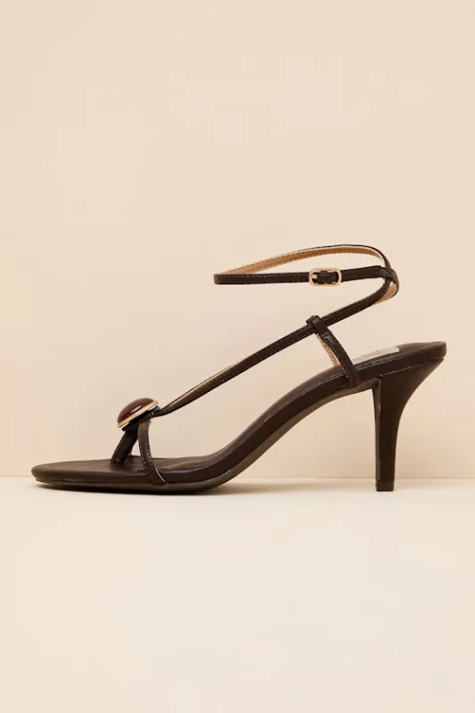 Cella Brown Strappy High Heel Sandals made by Dolce Vita