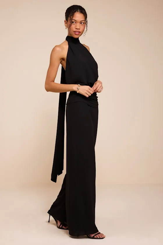 Kacey Black Backless Halter Jumpsuit sold by Lulus product image thumbnail 3