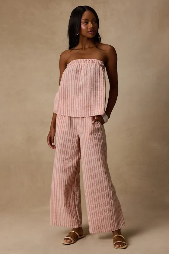 Billie Pink Striped Cotton Strapless Top sold by Lulus product image thumbnail 3
