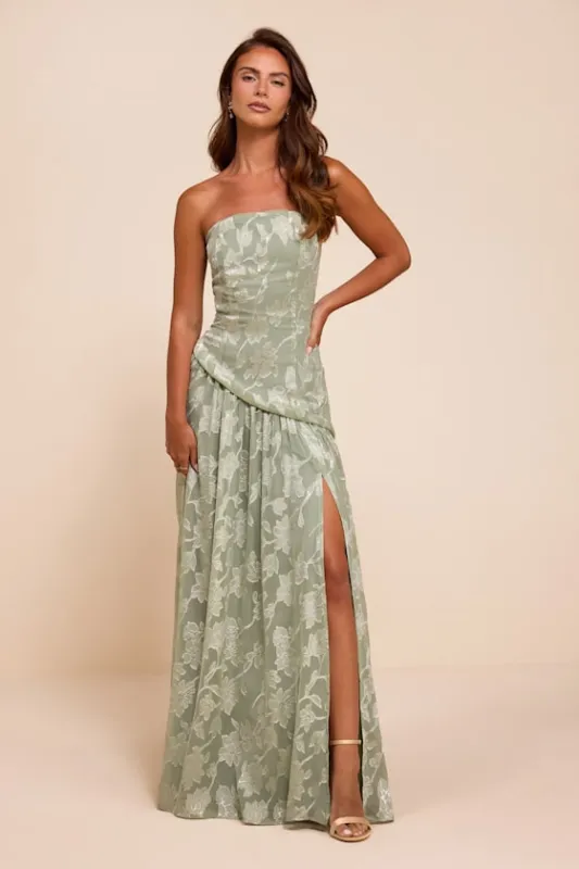 Allison Sage Floral Burnout Drop Waist Maxi Dress made by Lulus