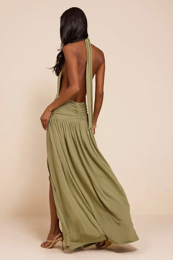 Reem Sage Jersey Knit Backless Maxi Dress sold by Lulus product image thumbnail 4
