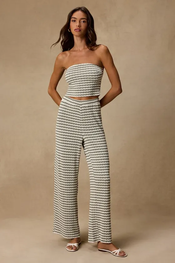 Esmira Ivory and Sage Striped Knit Top sold by Lulus product image thumbnail 4