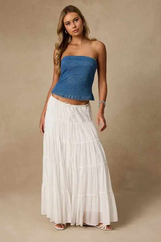 Anari Medium Wash Denim Strapless Top sold by Lulus product image thumbnail 3