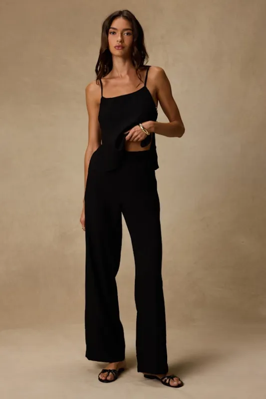 Jayden Black Wide-Leg Trousers made by Lulus