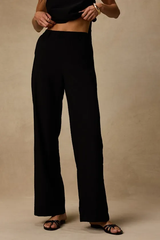 Jayden Black Wide-Leg Trousers sold by Lulus product image thumbnail 2