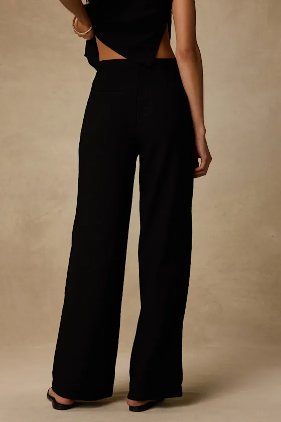 Jayden Black Wide-Leg Trousers sold by Lulus product image thumbnail 3