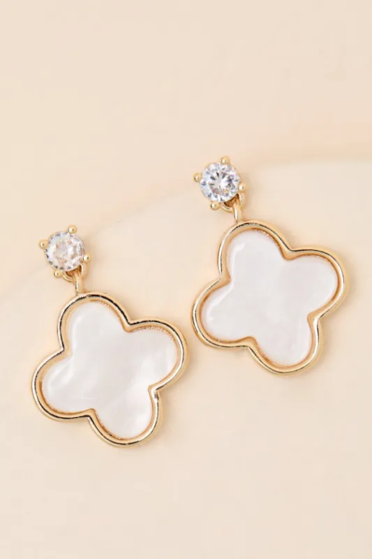 Fiorella Gold Clover Drop Earrings made by Lulus