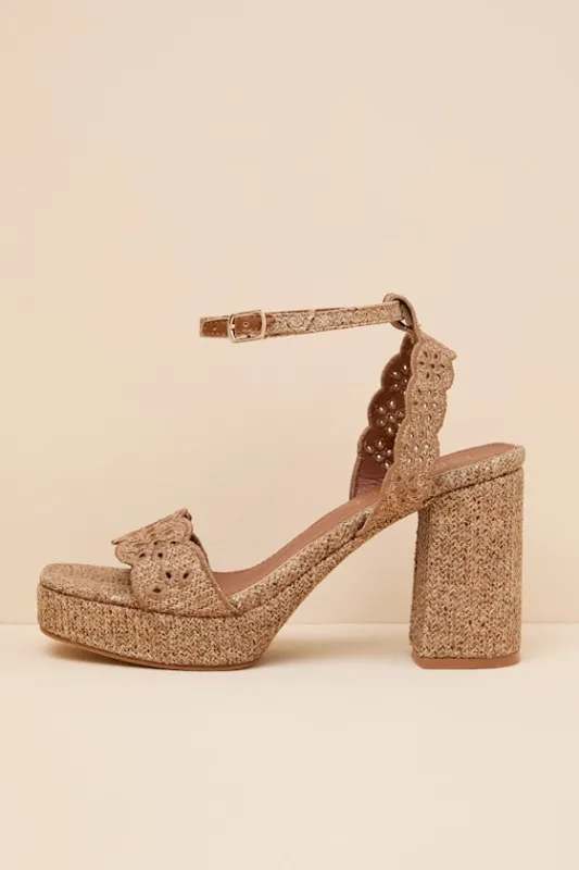 Maiden Brown Raffia Platform Ankle Strap Sandals made by Lulus
