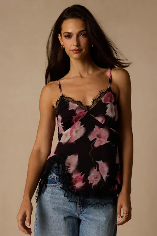 Dulsia Black Multi Floral Lace Cami Top made by Lulus