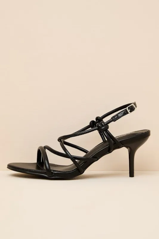Inari Black Strappy Slingback High Heel Sandals made by Lulus