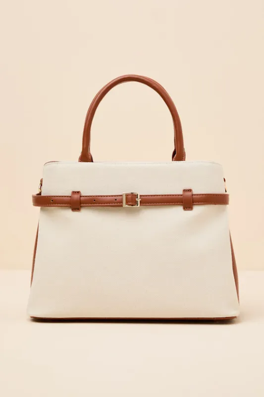 Atlee Beige Canvas Crossbody Handbag made by Lulus