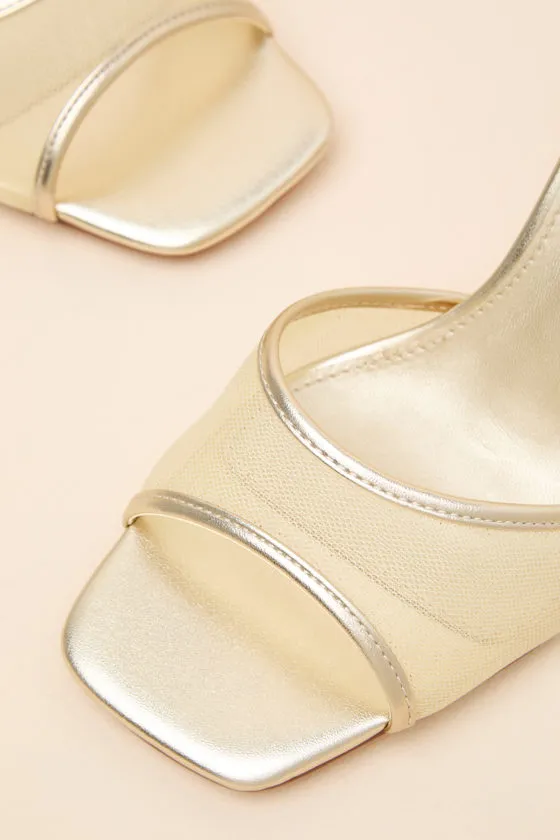 Harlan Gold Mesh Lace-Up High Heel Sandals sold by Lulus product image thumbnail 4