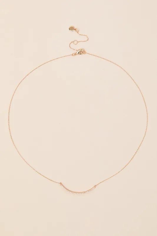Brady Gold Rhinestone Bar Necklace made by Lulus
