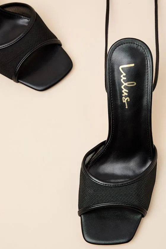 Harlan Black Mesh Lace-Up High Heel Sandals sold by Lulus product image thumbnail 2
