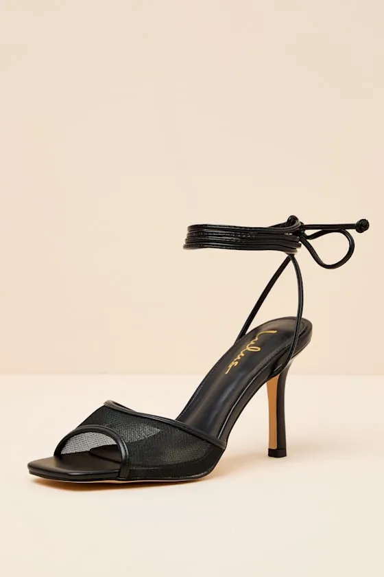 Harlan Black Mesh Lace-Up High Heel Sandals sold by Lulus product image thumbnail 3