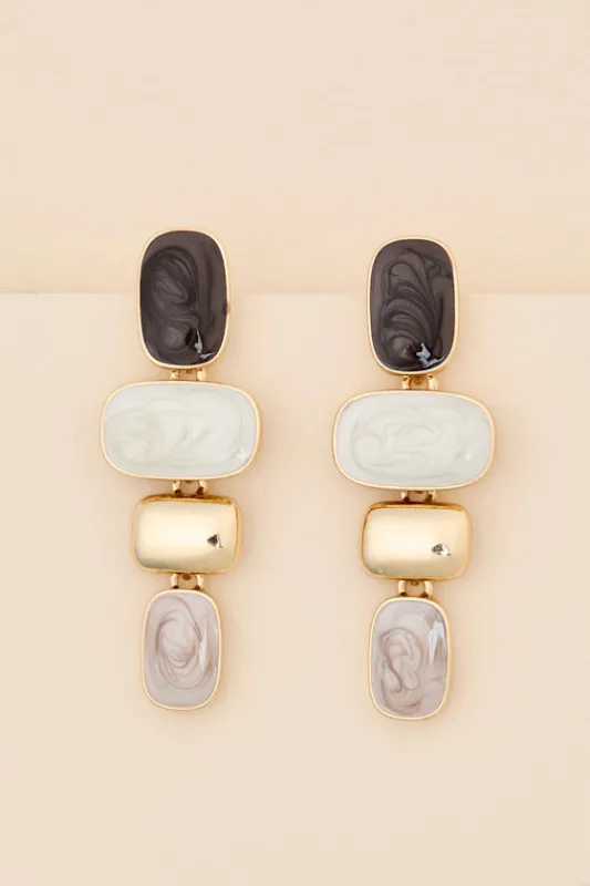 Olivine White Multi Stone Drop Earrings made by Lulus