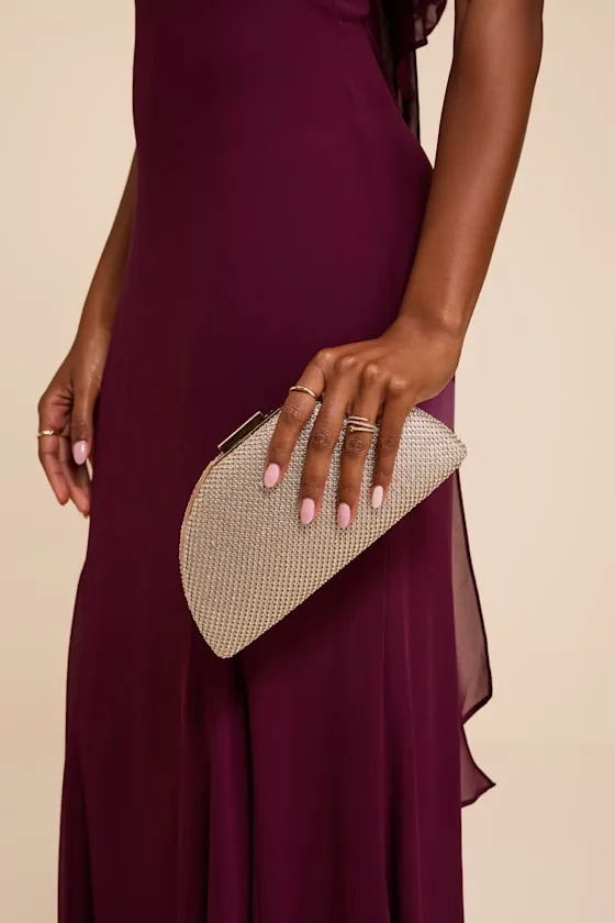 Sharia Gold Rhinestone Crossbody Clutch sold by Lulus product image thumbnail 3