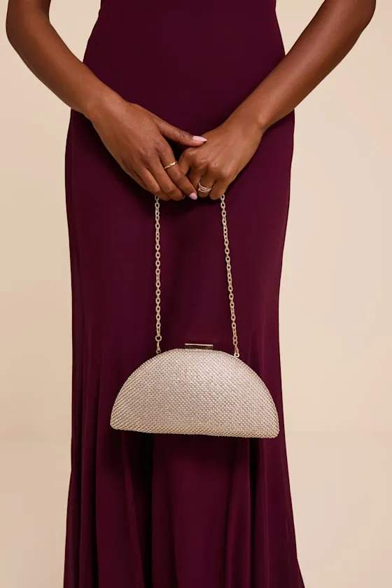 Sharia Gold Rhinestone Crossbody Clutch sold by Lulus product image thumbnail 4