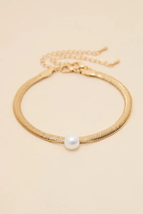 Martina Gold Pearl Two-Piece Bracelet Set sold by Lulus product image thumbnail 2