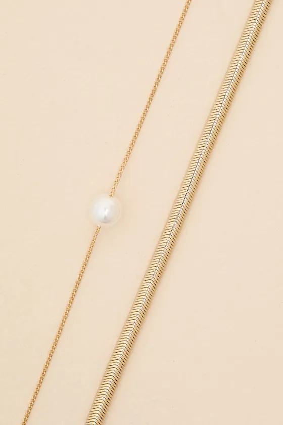 Martina Gold Pearl Two-Piece Bracelet Set sold by Lulus product image thumbnail 4