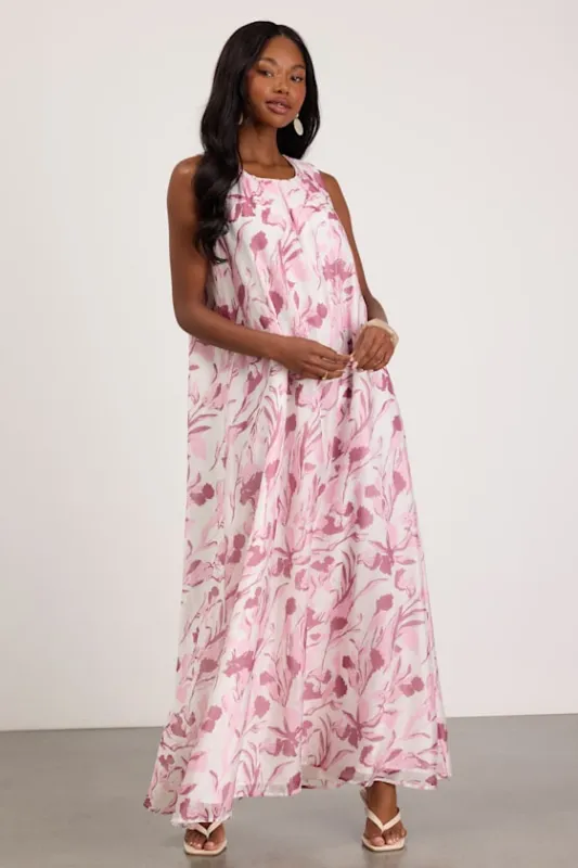 Harmen Ivory Floral Shift Maxi Dress made by Lulus