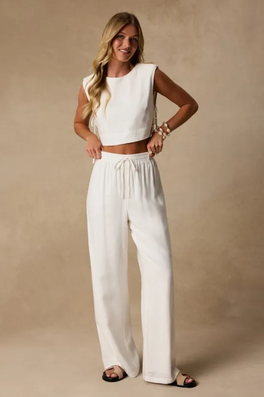 Irida Ivory Drawstring Pants made by Lulus