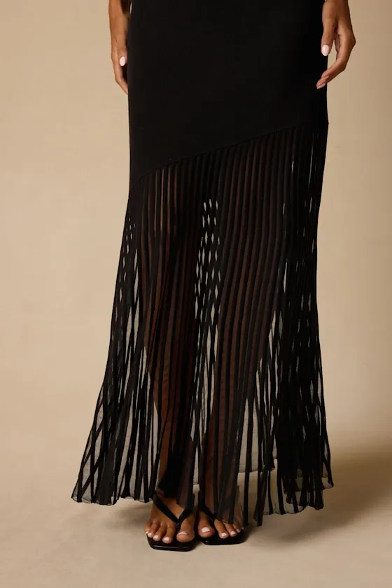 Empression Black Asymmetrical Pleated Midi Dress sold by Lulus product image thumbnail 2