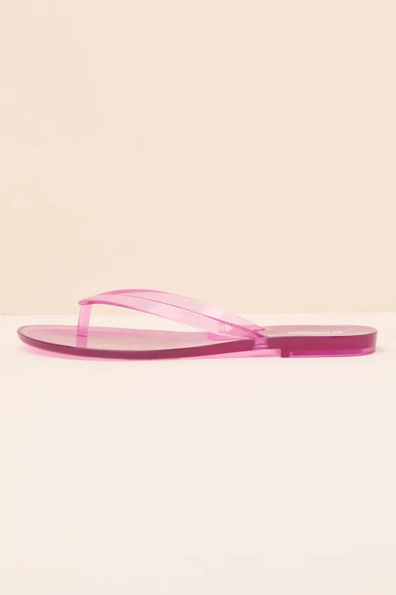 Harmonic Clear Lilac Jelly Flip Flops sold by Lulus