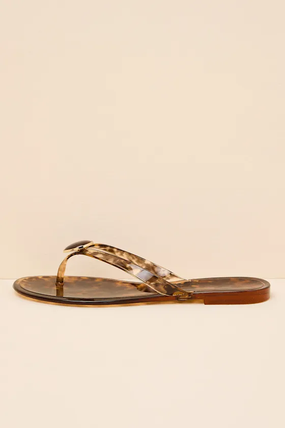 Daxley Tortoise Jelly Stone Flip Flops sold by Lulus product image thumbnail 2