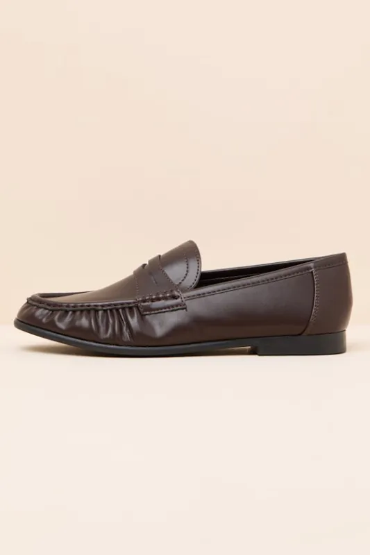 Carlton Espresso Ruched Loafers made by Lulus