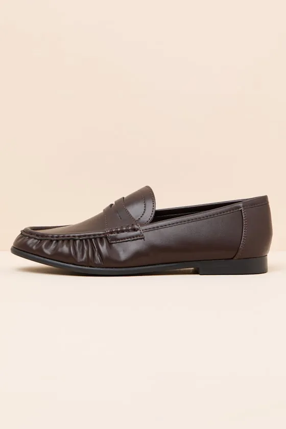 Carlton Espresso Ruched Loafers sold by Lulus