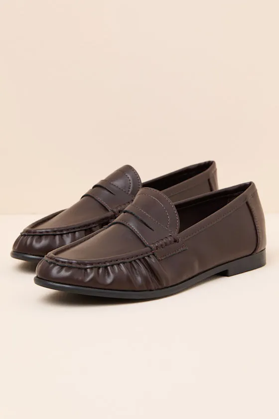 Carlton Espresso Ruched Loafers sold by Lulus product image thumbnail 3
