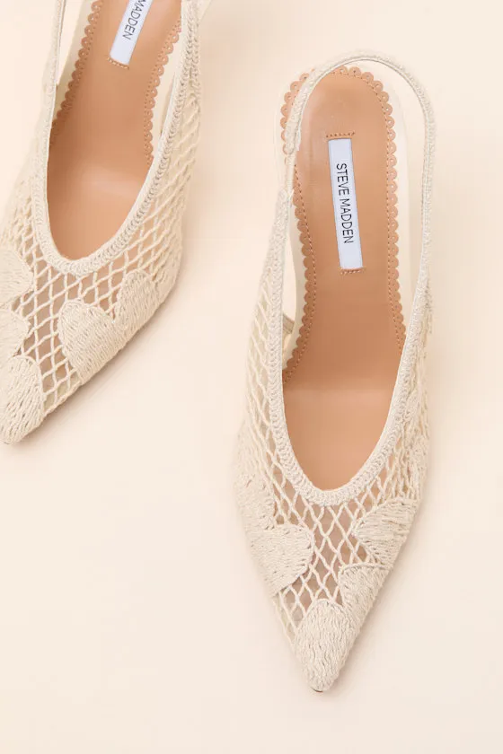 Andromeda Natural Crochet Pointed-Toe Slingback Pumps sold by Lulus product image thumbnail 2