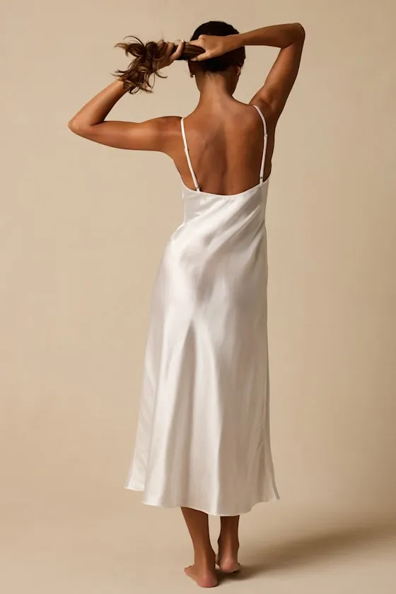 Novalee Ivory Satin Lace Lingerie Slip sold by Lulus product image thumbnail 3