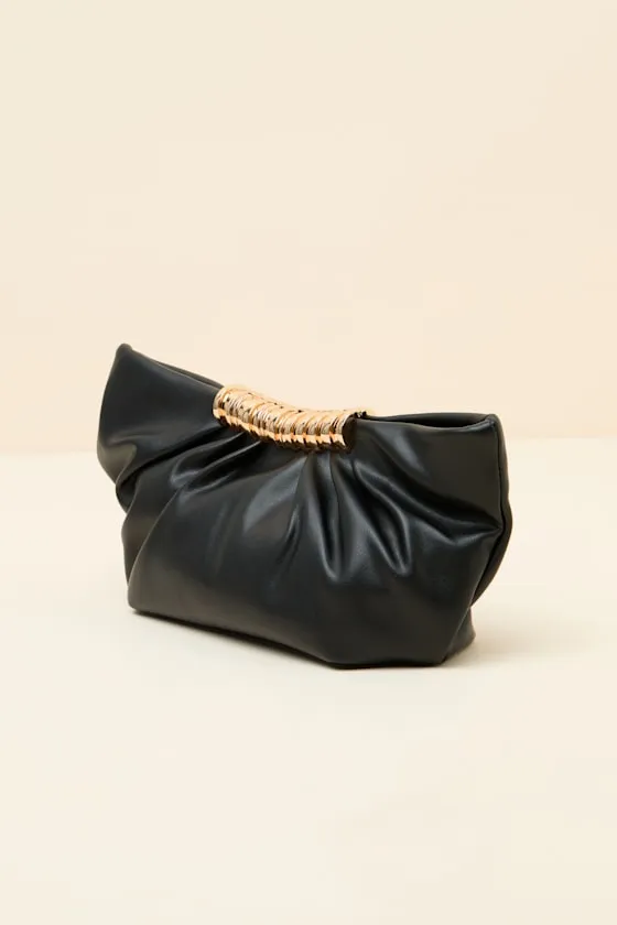Palmer Black Ruched Crossbody Clutch sold by Lulus product image thumbnail 2