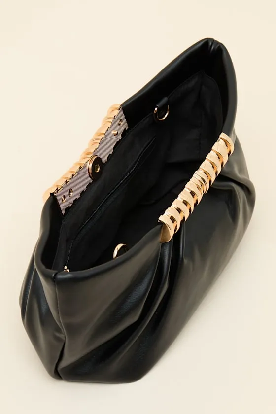 Palmer Black Ruched Crossbody Clutch sold by Lulus product image thumbnail 3