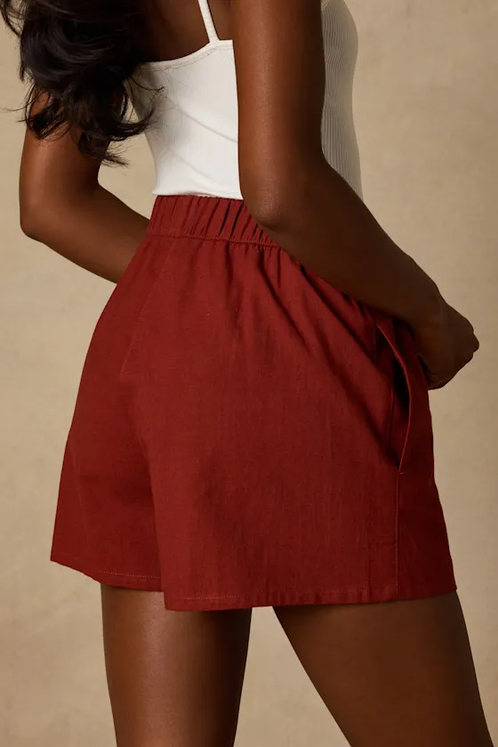 Classic Rust Red Beach Shorts sold by Lulus product image thumbnail 2