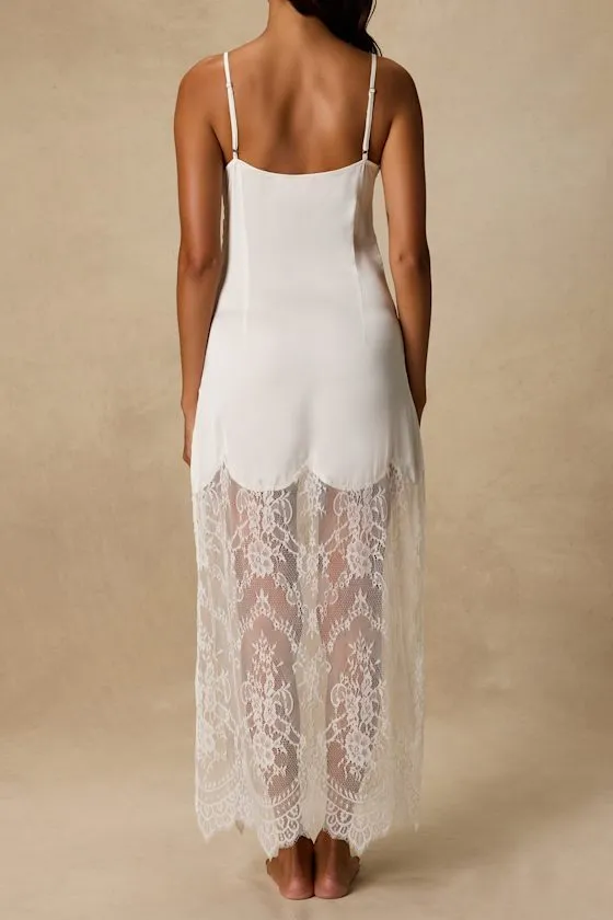 Jesse Ivory Satin Lace Maxi Lingerie Slip sold by Lulus product image thumbnail 3