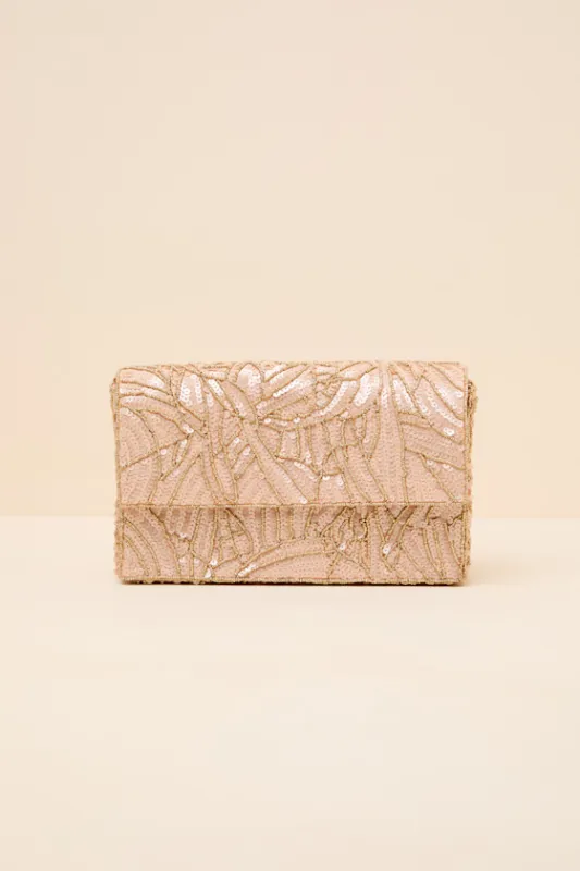 Adorable Update Rose Gold Beaded Sequin Crossbody Bag made by Lulus