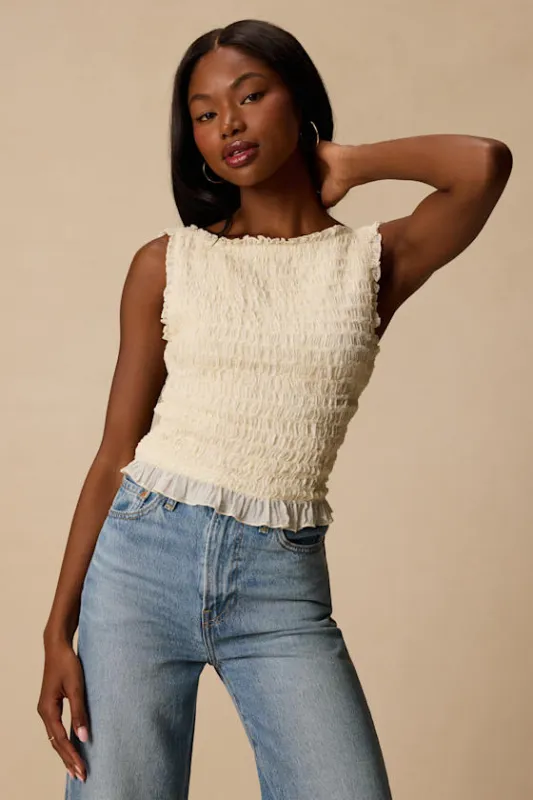 Kathryn Ivory Cropped Tank Top made by Lulus