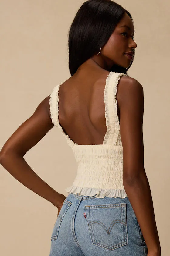 Kathryn Ivory Cropped Tank Top sold by Lulus product image thumbnail 2