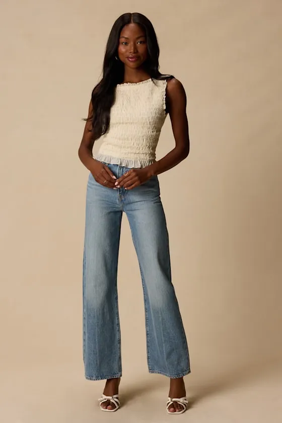 Kathryn Ivory Cropped Tank Top sold by Lulus product image thumbnail 3