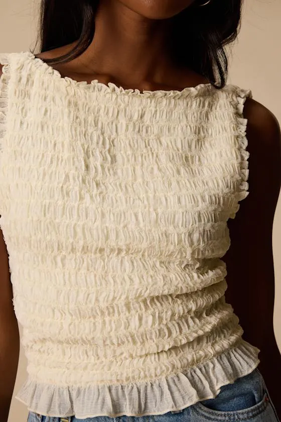 Kathryn Ivory Cropped Tank Top sold by Lulus product image thumbnail 4