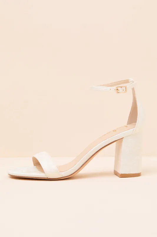 Arylee Ivory Floral Embroidered Ankle Strap Heels made by Lulus