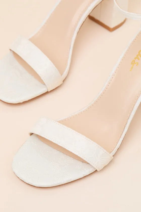 Arylee Ivory Floral Embroidered Ankle Strap Heels sold by Lulus product image thumbnail 4