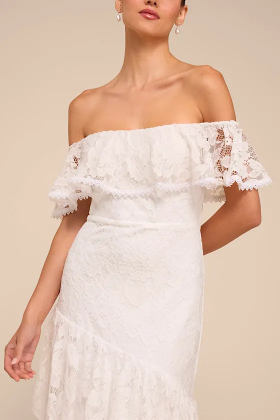 Poet White Lace Tiered Maxi Dress sold by Lulus product image thumbnail 2