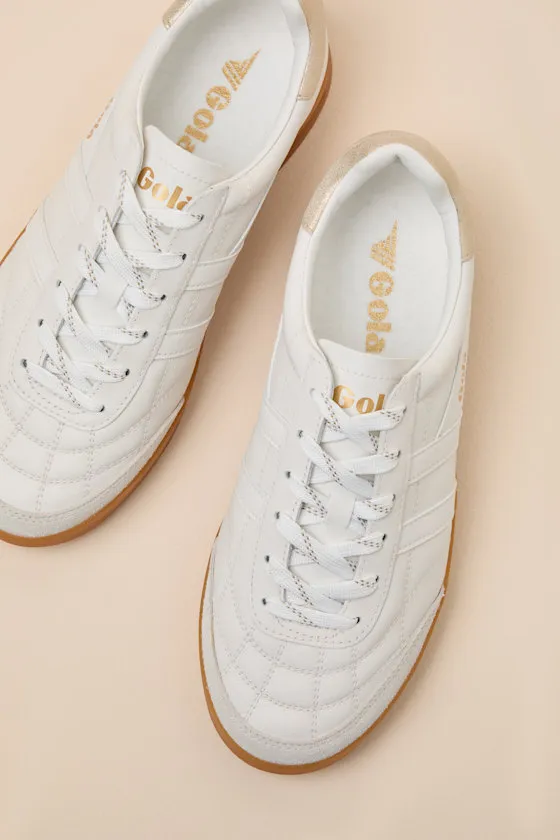 Stadia White and Gold Leather Lace-Up Sneakers sold by Lulus product image thumbnail 2