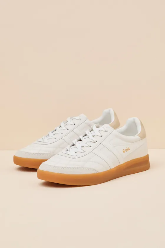 Stadia White and Gold Leather Lace-Up Sneakers sold by Lulus product image thumbnail 3