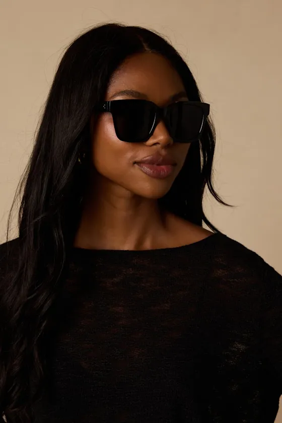 Tribeca Black Oversized Square Sunglasses sold by Lulus